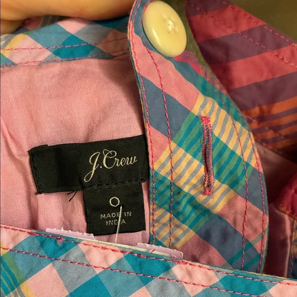 J.Crew Pink Plaid Square-Neck Dress - 0 - XS - Picture 7 of 8